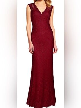 NWT Woosea Red Floral Lace V-Neck Maxi Bridesmaid Dress XXL